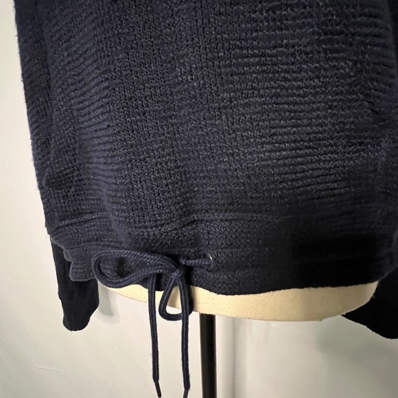 90 Degree by Reflex Cowl Neck Drawstring Sweater- Navy Sz L - Picture 3 of 5